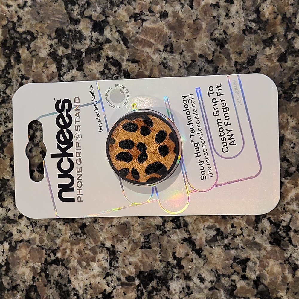 Nuckees Phone Grip & Stand new zebra fabric print W/ Snug hug technology W/stand